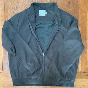 Mens Olive Green Zip-Up Bomber style Jacket XL EUC